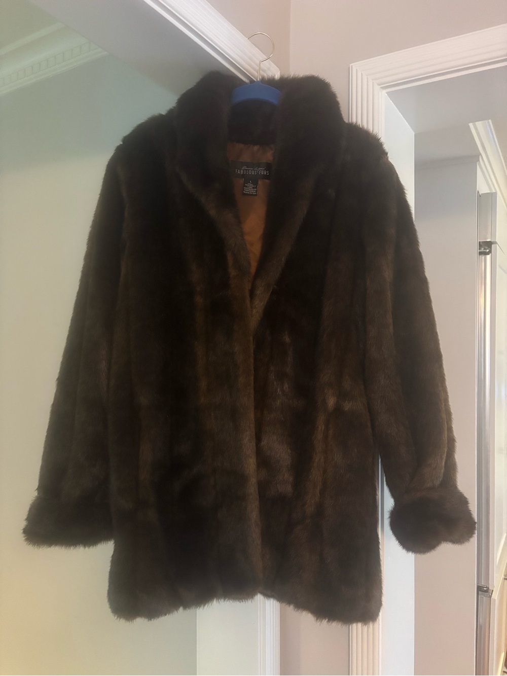 Vintage Fabulous Furs Original Chocolate Brown Faux Coat
